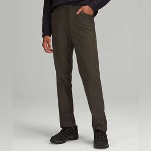 Lululemon ABC Relaxed Pant 34” Warpstreme in Dark Olive